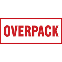 "Overpack" Handling Labels, 6" L x 2-1/2" W, Red on White SGQ528 | Industrial Sales
