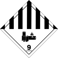 DOT Hazardous Material Handling Labels, 4" L x 4" W, Black on White SGQ530 | Industrial Sales