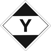 "Y" Limited Quantity Air Shipping Labels, 4" L x 4" W, Black on White SGQ531 | Industrial Sales