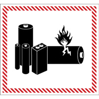 Hazardous Material Handling Labels, 4-1/2" L x 5-1/2" W, Black on Red SGQ532 | Industrial Sales