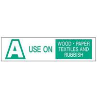 "A Use on Wood Paper Textiles and Rubbish" Labels, 6" L x 1-1/2" W, Green on White SY238 | Industrial Sales