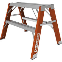 Buildman™ Step-up Workbench, 2' H x 33.5" W x 25.75" D, 300 lbs. Capacity, Fibreglass VD699 | Industrial Sales