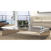 Jumbo Clock, Digital, Battery Operated, 16.5" W x 1.7" D x 11" H, Silver XD075 | Industrial Sales