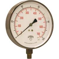 Contractor Pressure Gauge, 4-1/2" , 0 - 100 psi, Bottom Mount, Analogue YB900 | Industrial Sales