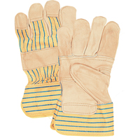 Fitters Patch Palm Gloves, Large, Grain Cowhide Palm, Cotton Inner Lining YC386R | Industrial Sales