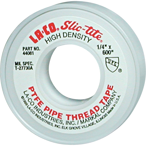 Ruban &agrave; filetage en PTFE Slic-Tite, 600" lo x 1/2" la, Blanc Industrial Sales