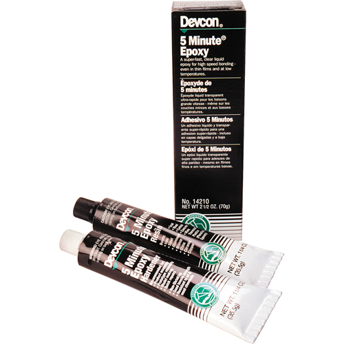 Adh&eacute;sif 5 minutes, 70 g, Tube, Deux composants, Transparent Industrial Sales
