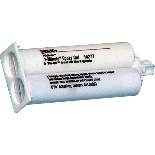 1-Minute Adhesive, 50 ml, Dual Cartridge, Two-Part, Amber Industrial Sales