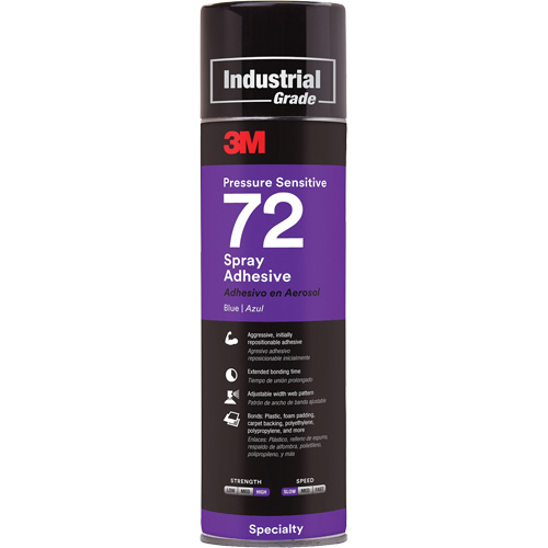 Adh&eacute;sifs autocollants 72, Bleu, Canette a&eacute;rosol Industrial Sales