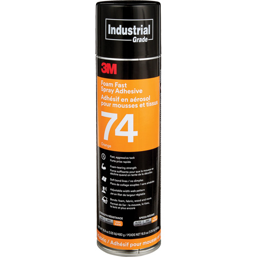 Foam & Fabric Spray Adhesive, Orange, Aerosol Can Industrial Sales