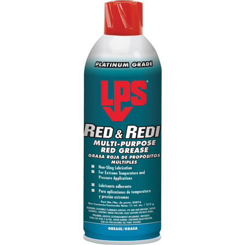 Red & Redi Multi-Purpose Red Grease, 16 oz., Aerosol Can Industrial Sales
