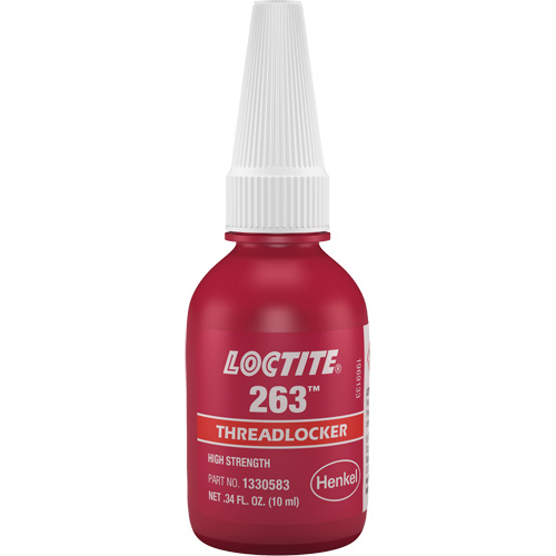 Compos&eacute; de blocage 263 s&eacute;chage rapide, Rouge, &eacute;lev&eacute;, 10 ml, Bouteille Industrial Sales
