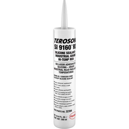 Scellant &agrave; la silicone haute temp&eacute;rature Teroson SI 9160, Cartouche, Rouge Industrial Sales