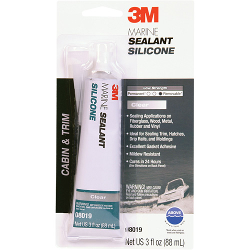 Produit d'&eacute;tanch&eacute;it&eacute; &agrave; base de silicone de calibre marin, 3 oz., Tube, Transparent Industrial Sales