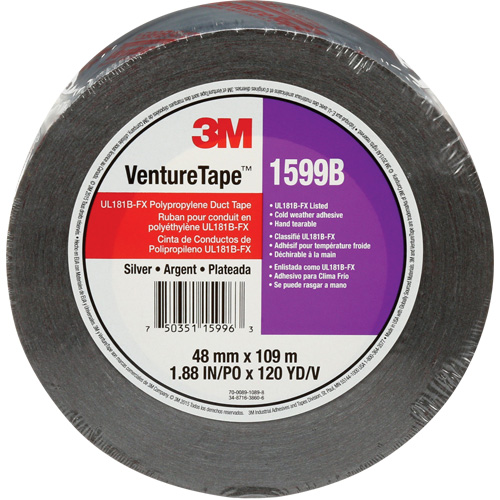 1599B Venture Tape Polypropylene Tape, 3 mils, Silver, 48 mm (2") x 109.7 m (359.9') Industrial Sales