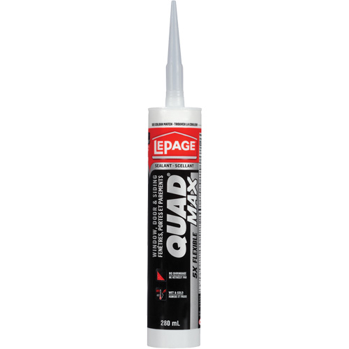 Scellant pour parements & fen&ecirc;tres Quad Max, 280 ml, Tube, Blanc cass&eacute; Industrial Sales