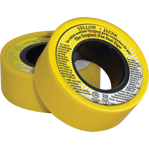 Ruban d'&eacute;tanch&eacute;it&eacute; pour filet en PTFE, 236" lo x 3/4" la, Jaune Industrial Sales