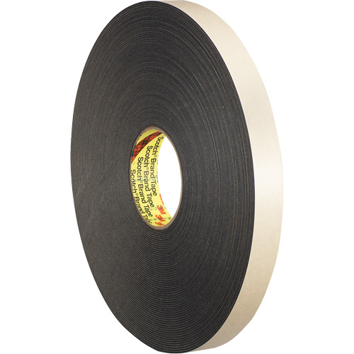 Double-Coated Foam Tape, 33 m (108') L x 12.7 mm (1/2") W, 62 mils, Polyethylene Industrial Sales