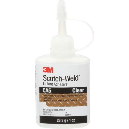 Scotch-Weld Instant Adhesive CA5, Clear, Bottle, 1 oz. Industrial Sales