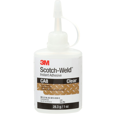 Adh&eacute;sif instantan&eacute; CA8 Scotch-Weld, Transparent, Bouteille, 1 oz Industrial Sales