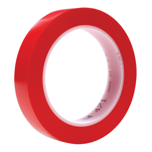 471 Vinyl Tape, 19 mm (3/4") W x 32.9 m (108') L, 5.3 mils, Red Industrial Sales