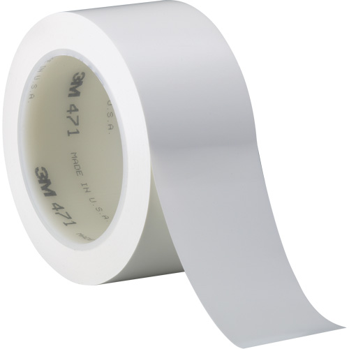 471 Vinyl Tape, 38 mm (1-1/2") W x 32.9 m (108') L, 5.2 mils, White Industrial Sales