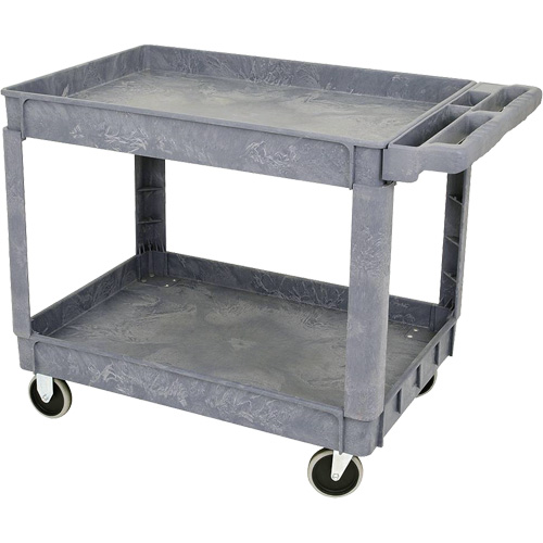 JPTC-3624 Chariot d'atelier robuste en polypropyl&egrave;ne, 2 niveaux, 46" la x 25-1/2" p x 33-1/4" h, 500 lb Cap Industrial Sales