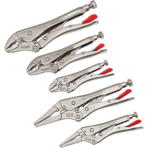 5-Piece Curved & Long Nose Locking Plier Set, 14-1/2" L Industrial Sales