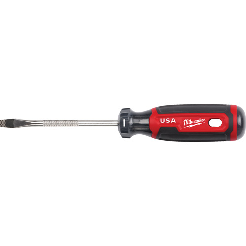 Tournevis &agrave; fente, Tige de 1/4", Ronde, 211 mm lo, Prise en Coussin&eacute;e Industrial Sales