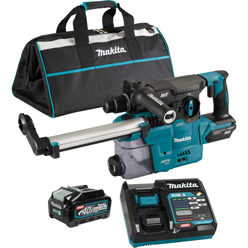 XGT Brushless Cordless SDS-Plus Rotary Hammer with DX10 Dust Extraction Attachment, 40 V, 1-3/16", 3 ft-lbs, 0-840 RPM Industrial Sales