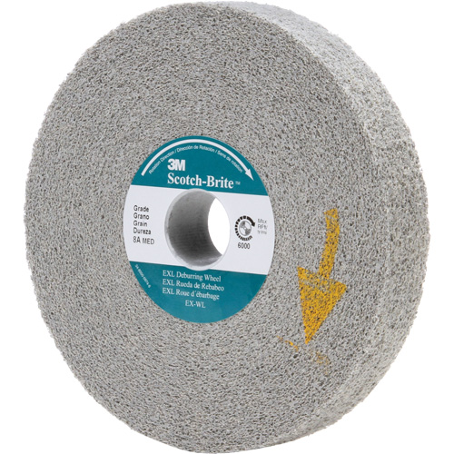 Scotch-Brite EXL Deburring Wheels, 6" x 1", 1" Arbor, Aluminum Oxide Industrial Sales