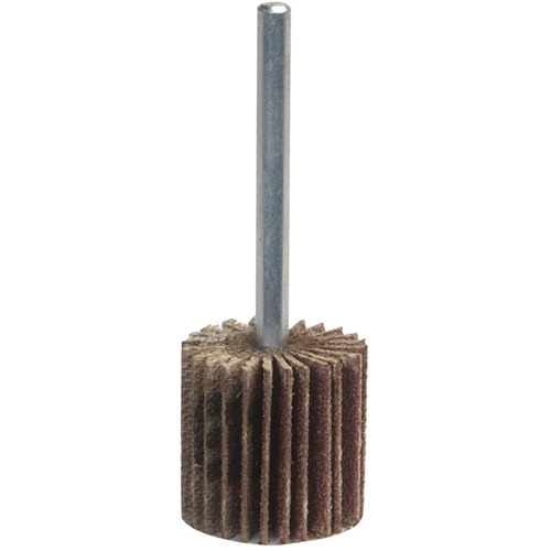 Grind-O-Flex Mini Mounted Flap Wheel, Aluminum Oxide, 60 Grit, 3" x 1/2" x 1/4" Industrial Sales