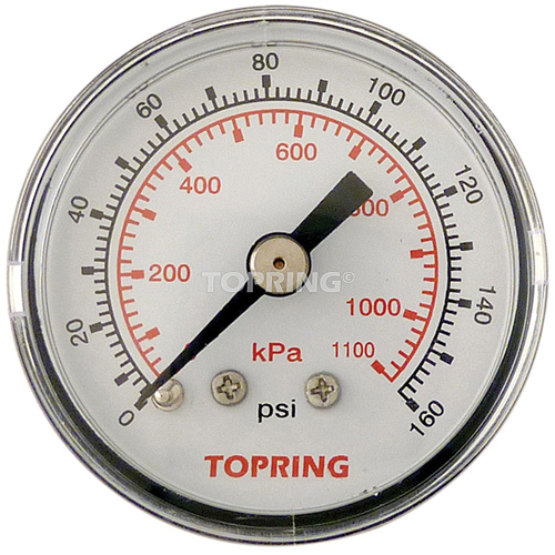 Manom&egrave;tre,  1-1/2", 0 - 160 psi, Fixation arri&egrave;re, Analogique Industrial Sales