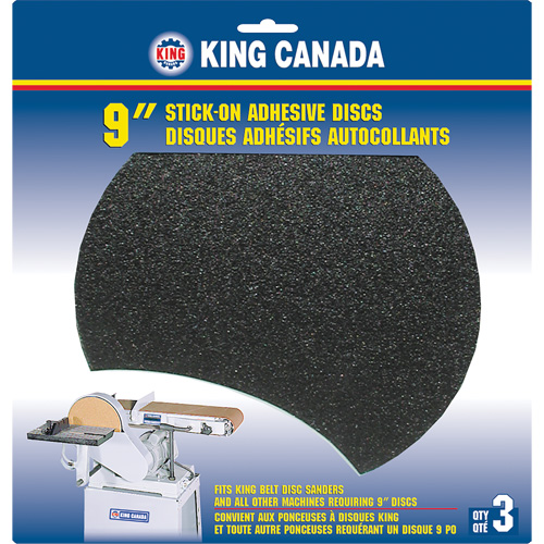 Disque de ponçage pour le bois, 9" dia., Grain 60 Industrial Sales