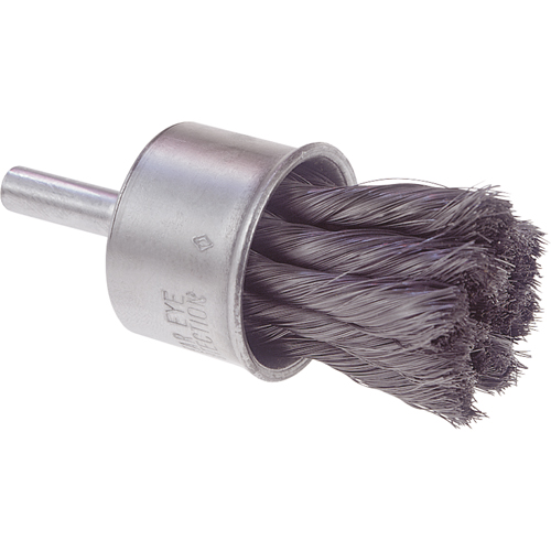 Knot Wire End Brush, 1/2" Dia., 0.014 Wire Dia., 1/4" Shank Industrial Sales