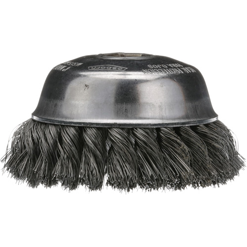Knotted Cup Brush, 4" Dia. x 5/8"-11 Arbor Industrial Sales