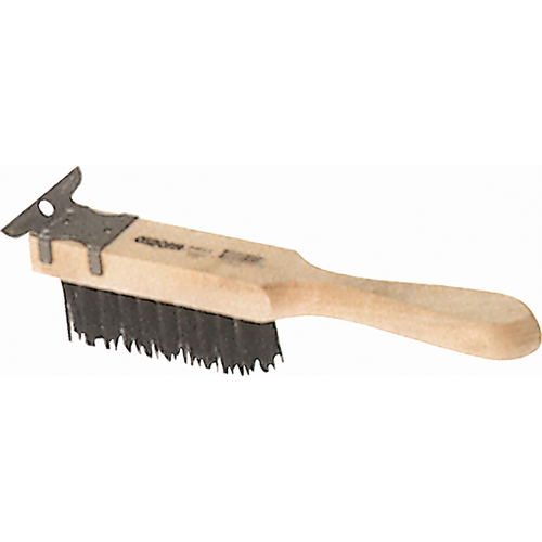 Brosses de grattage &agrave; grattoir, manche droit, Acier, 4 x 11 rangs de fils, Longueur 11-3/8" Industrial Sales