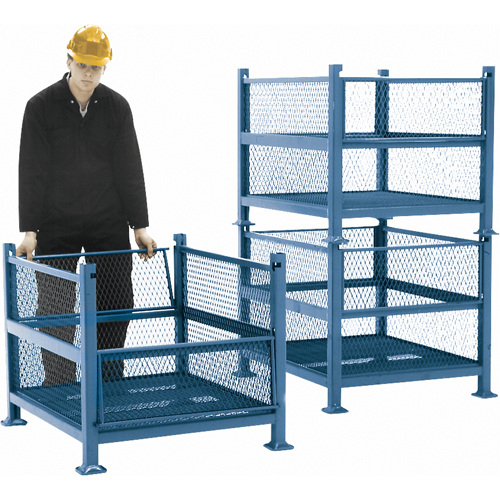 Open Mesh Containers, 2 Drop Gates, 2500 lbs. Capacity, 34.5" W x 40.5" D x 32.25" H Industrial Sales
