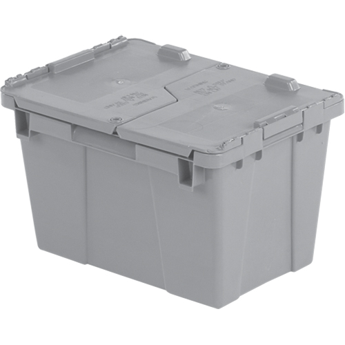 Contenants de distribution Flipak en plastique poly&eacute;thyl&egrave;ne (PE), 15,2" x 10,9" x 9,7", Gris Industrial Sales