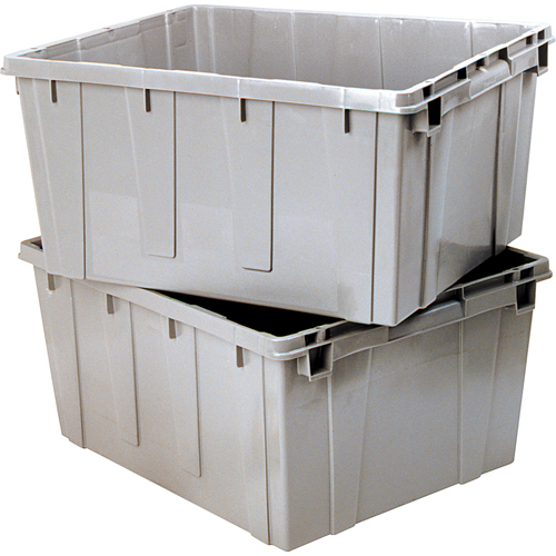 Contenant emboîtable, 21,1" la x 17,7" p x 12" h, Gris Industrial Sales