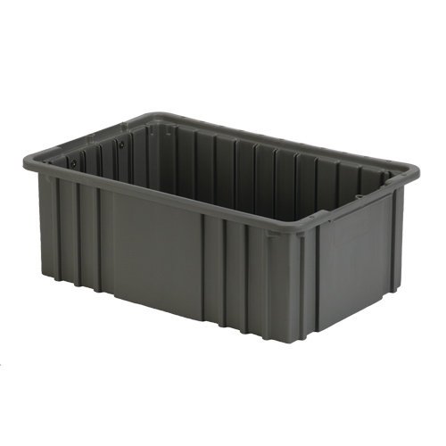Contenant Divider Box, Poly&eacute;thyl&egrave;ne, 15,5" la x 9,9" p x 6" h, Gris Industrial Sales