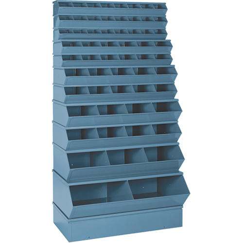 Sectional Bin Units, 100 lbs. Cap., 37" W x 8" D x 4-1/2" H, Blue Industrial Sales