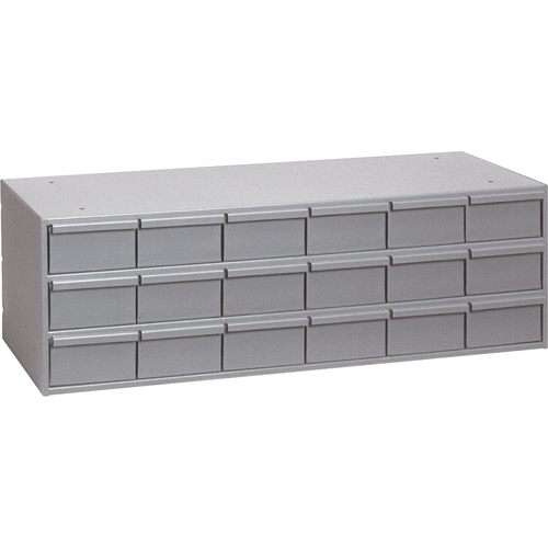 Casiers &agrave; tiroirs industriels, 18 tiroirs, 33-3/4" la x 17-1/4" p x 12-7/8" h, Gris Industrial Sales
