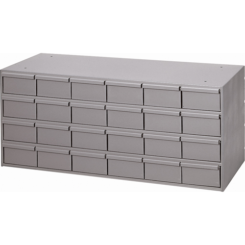 Casiers &agrave; tiroirs industriels, 24 tiroirs, 33-3/4" la x 17-1/4" p x 17" h, Gris Industrial Sales