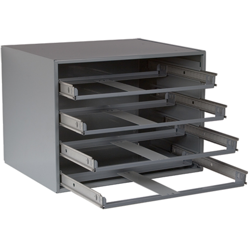 Compartment Box Cabinets, Steel, 4 Slots, 20" W x 15-3/4" D x 15" H, Grey Industrial Sales