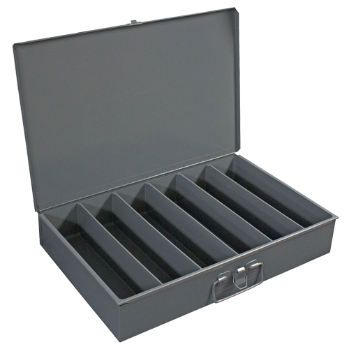 Compartment Steel Scoop Boxes , 18.34" W x 12.16" D x 3.16" H, 6 Vertical Compartments Industrial Sales