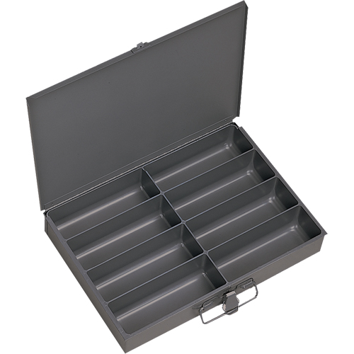 Compartment Scoop Boxes, Steel, 8 Slots, 13-3/8" W x 9-1/4" D x 2" H, Grey Industrial Sales