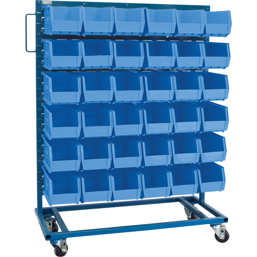 Single-Sided Mobile Bin Rack, Single-sided, 36 bins, 36" W x 16" D x 46-1/2" H Industrial Sales