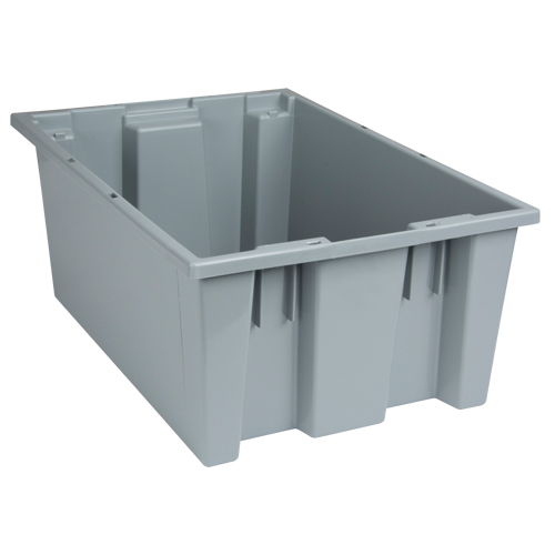 Contenants Stack & Nest, 8" x 19,5" x 13,5", Gris Industrial Sales