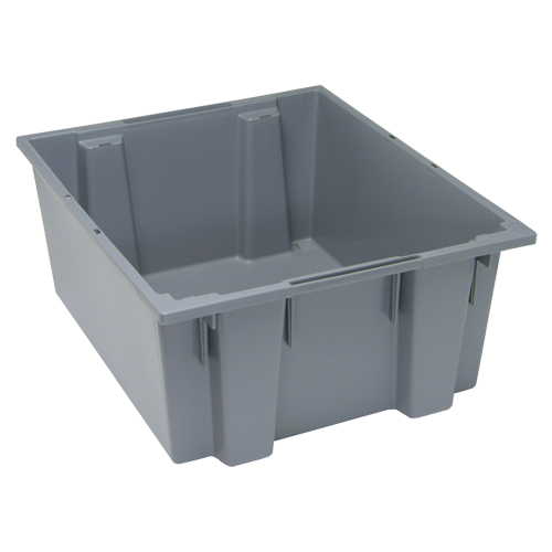 Stack & Nest Totes, 10" x 23.5" x 19.5", Grey Industrial Sales